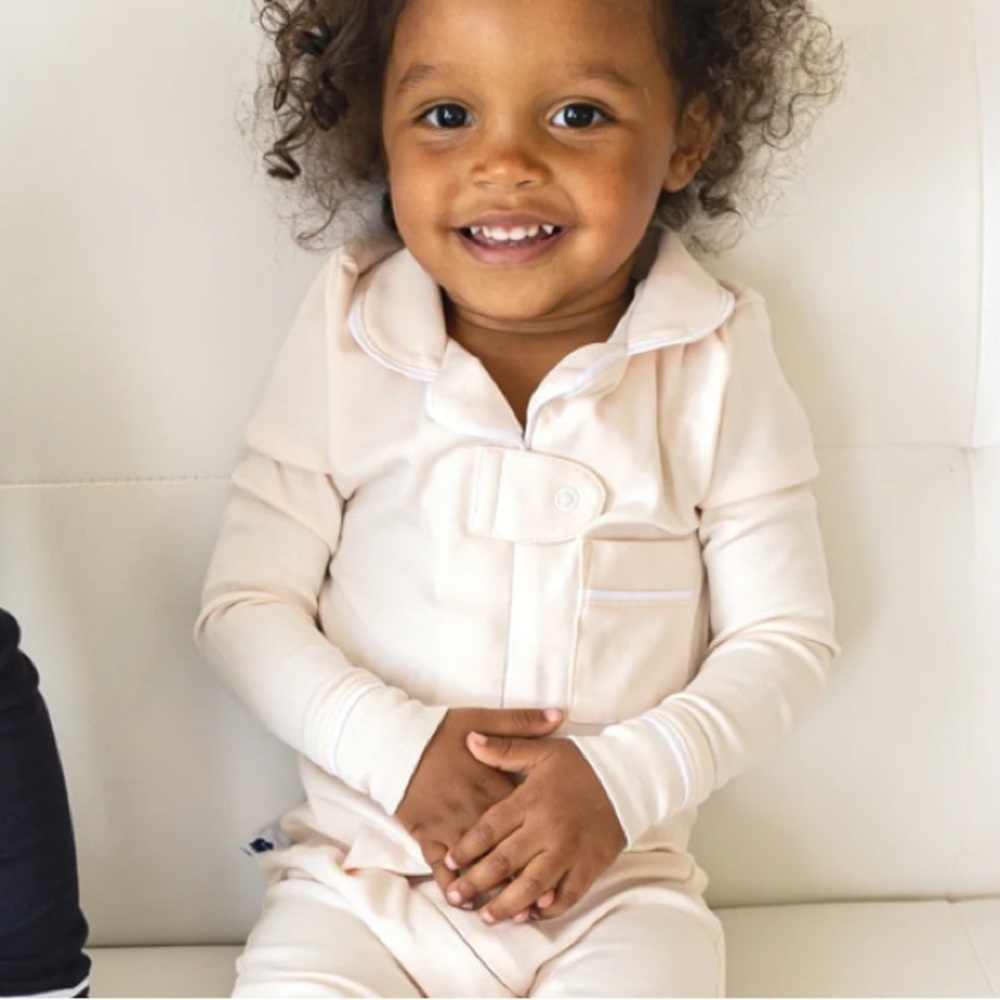 Paper Cape blush pink classic pajama footie size 0-3 months, Pima cotton nwt